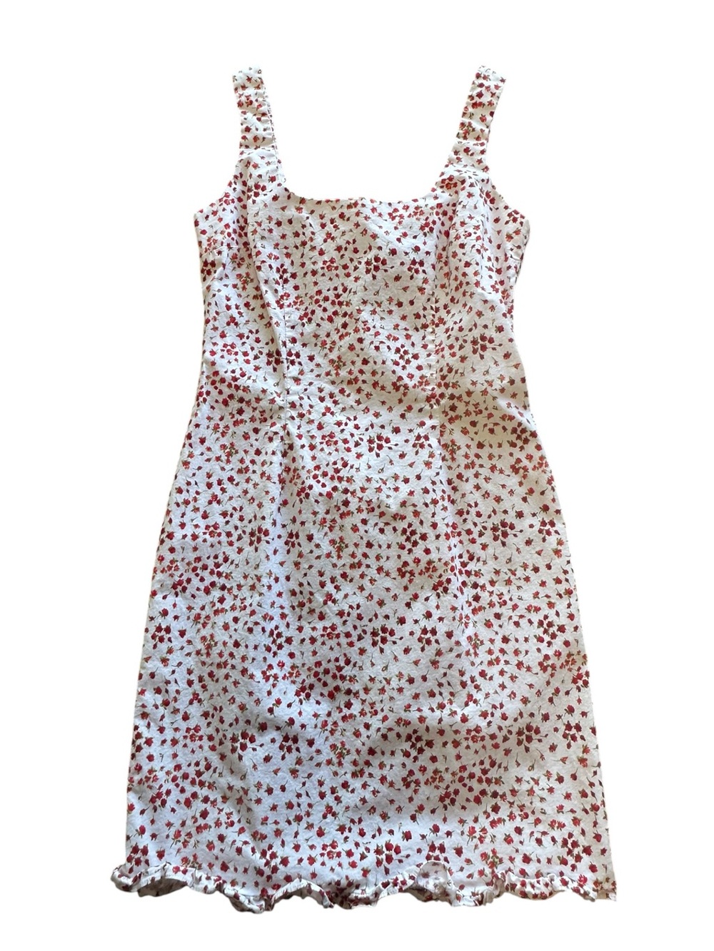Vintage Y2K Moda international ditsy floral ruffle hem summer dress made in USA